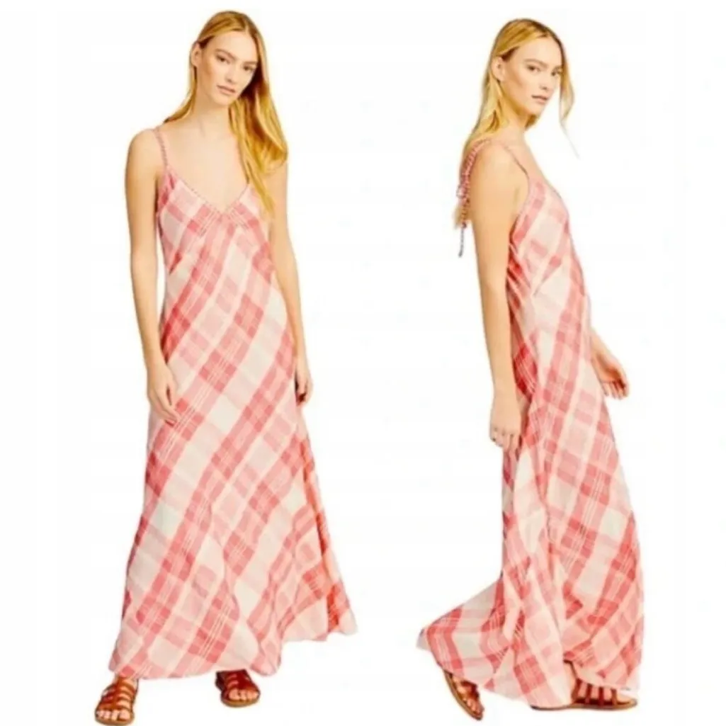 Ralph Lauren Pink Checkered Maxi Dress NWT - Image 3
