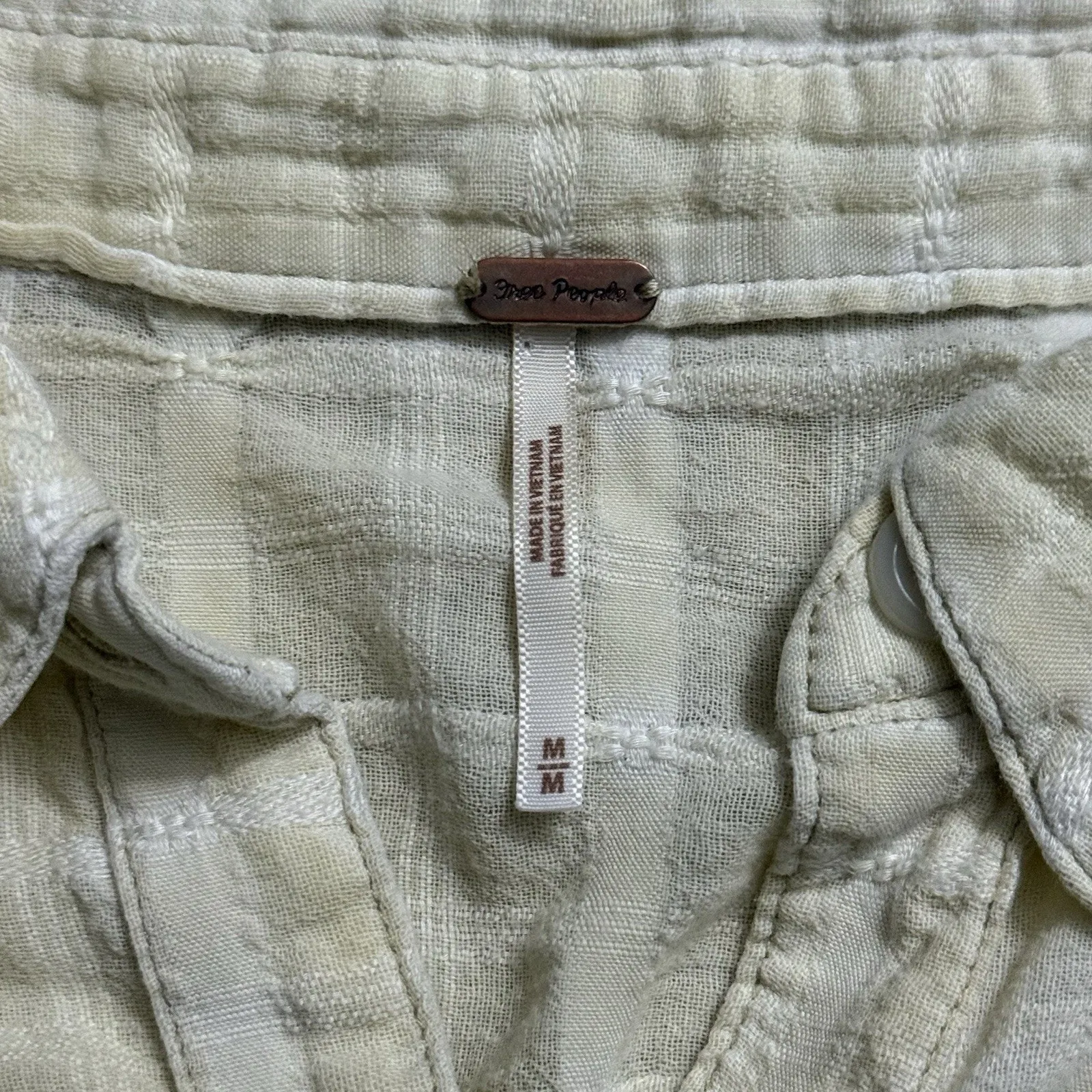 Free People Loveland Button‑Down Shirt – Women’s Medium – Yellow Plaid - Image 3