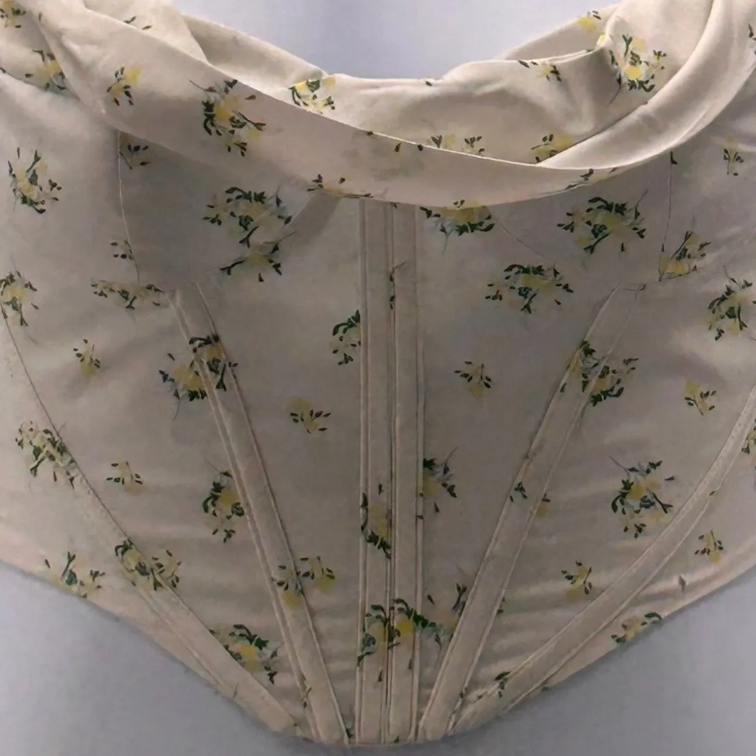 Floral Corset Top Cream Small Yellow - Image 3