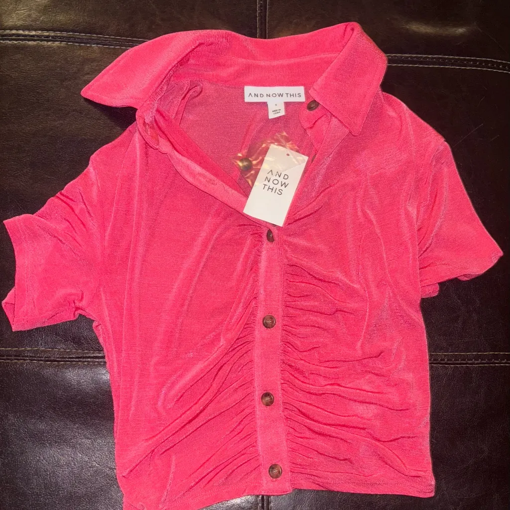 NWT And Now This Polo Button Front Top - Image 2