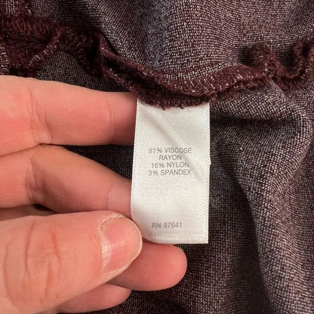 J Jill Women's Ponte Long Sleeve with Pockets Knit Shift Burgundy Dress Size XL - Image 9