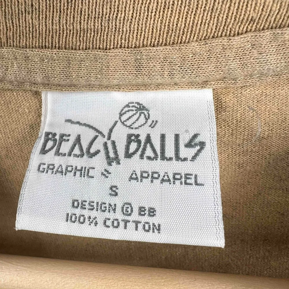 Vintage Graphic Tee Sparkle Detail Ocean West Indies Light Tan T - Image 4