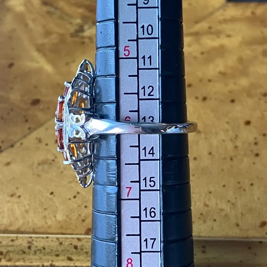 Natural Cherry Citrine Sterling Silver Ring Size 6 Gold - Image 8