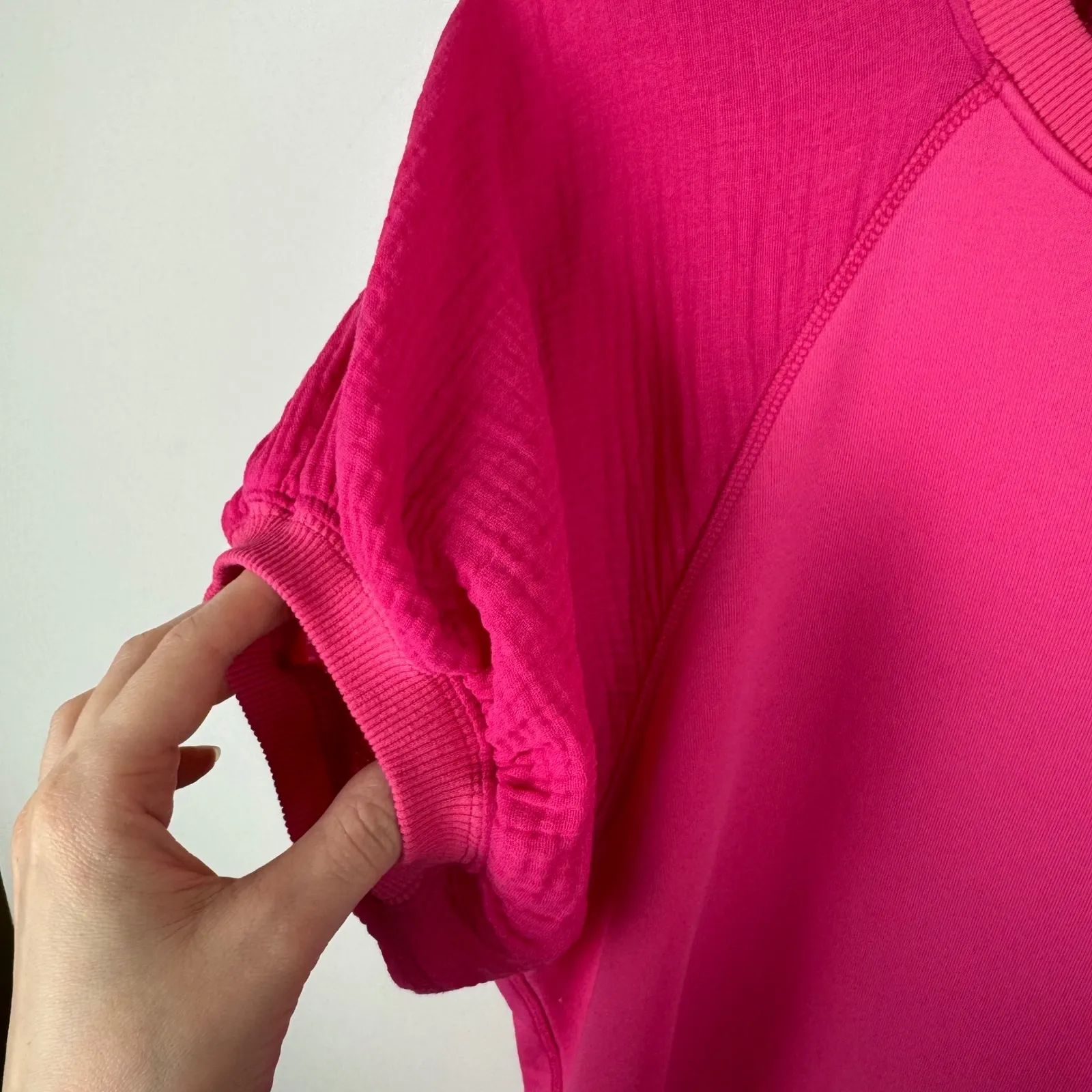 Umgee Womens Pink Cotton Mini Dress Sz S Dolman Sleeve Casual‎ Comfy Everyday - Image 2