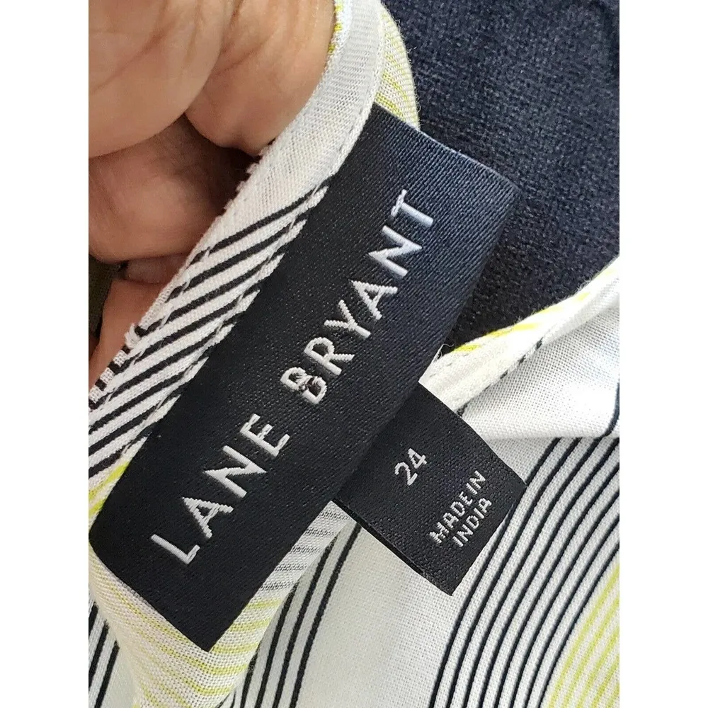 Lane Bryant Women Multicolor 100% Viscose V-Neck 3/4 Sleeve Top Blouse Size 24 - Image 9