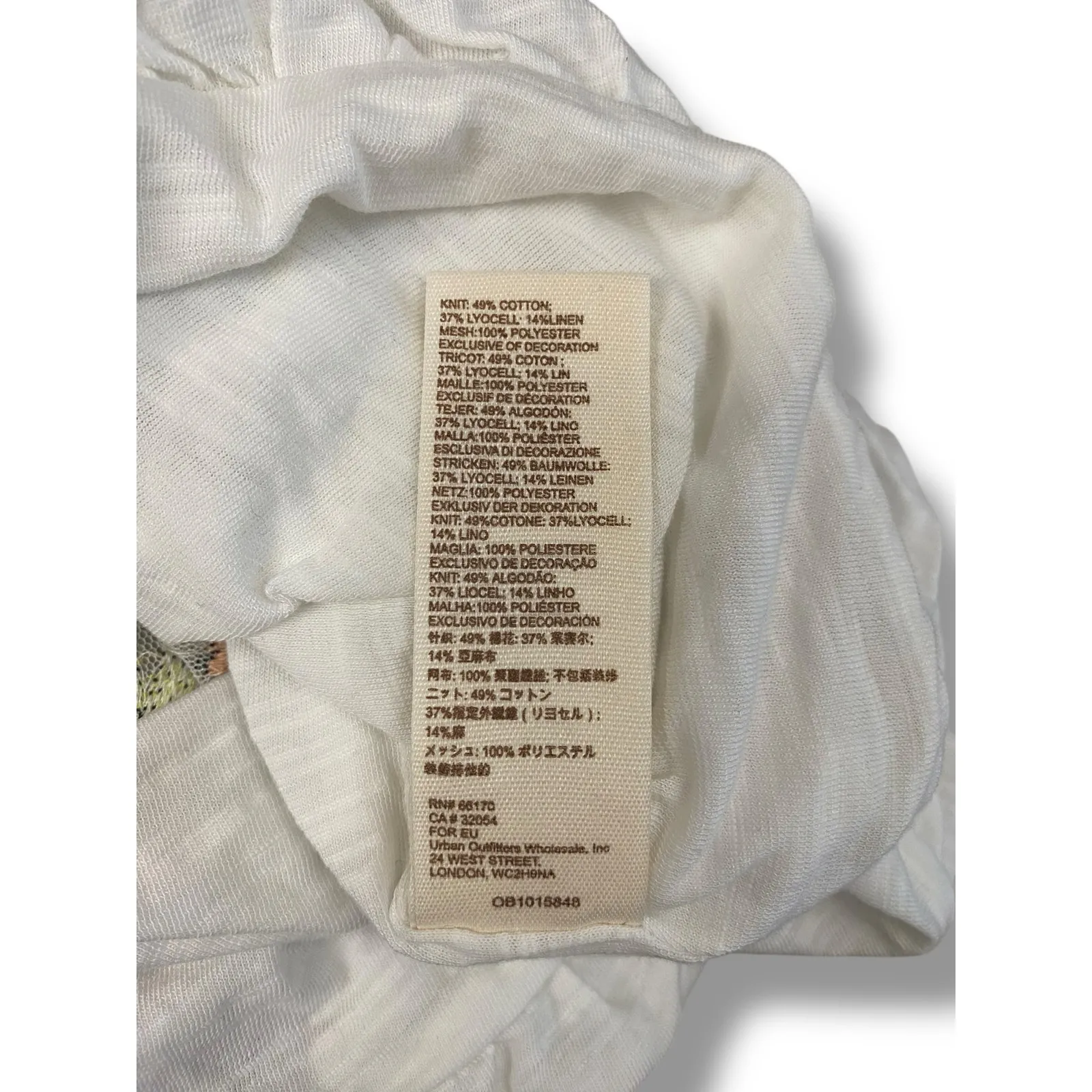 Free People Sun Valley Embroidered Floral Boho Peasant Top White Lace Trim Small - Image 6