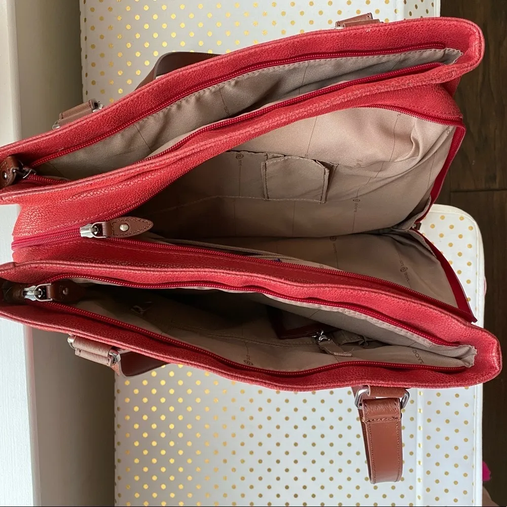 BOYT leather Travel Bag ,Vintage Red - Image 5