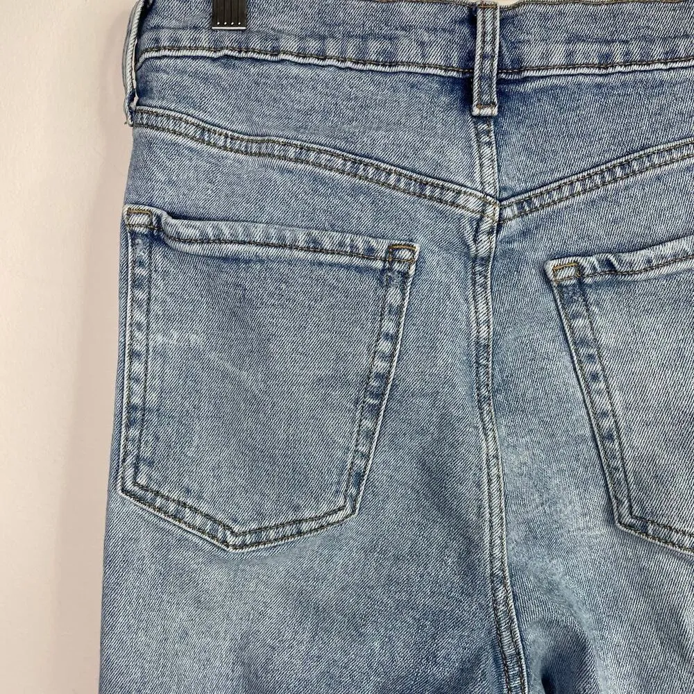 Old Navy Sky Hi Extra High Rise Straight Leg Raw Hem Ankle Stretch Jeans women 8 - Image 10