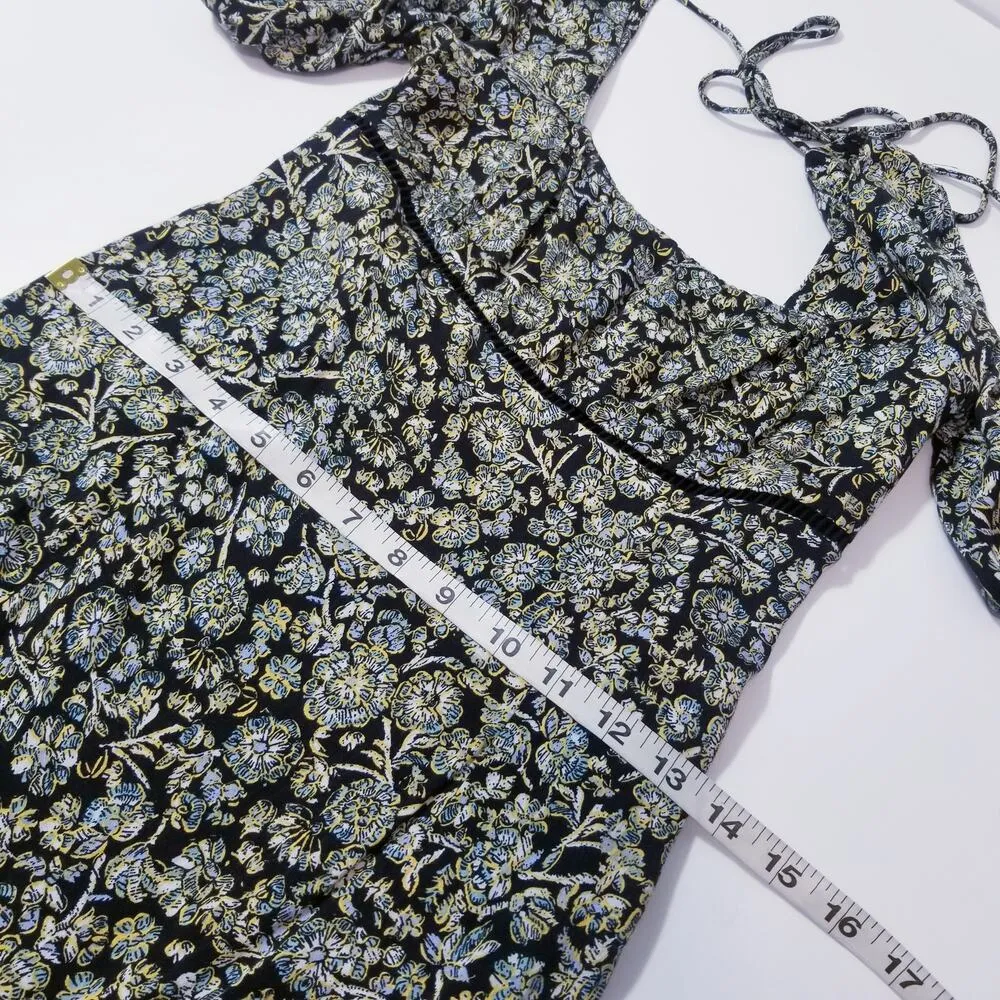 Free People Floral Print Ruffle Hem Mini Dress Multicolor - Image 5
