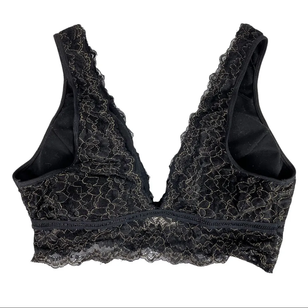 Altar’d State Black Gold Lace Bralette Sz Medium - Image 2