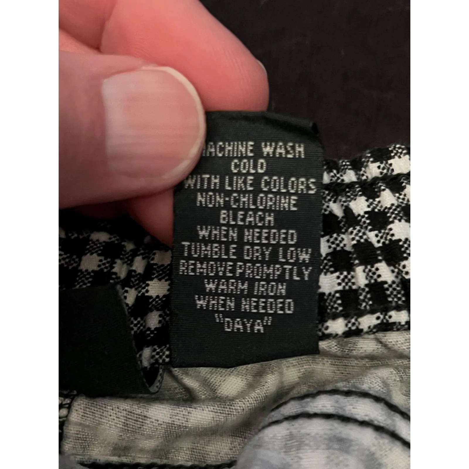 Blassport Skirt Womens 10P Black White Gingham Check Cotton Petite Casual - Image 6