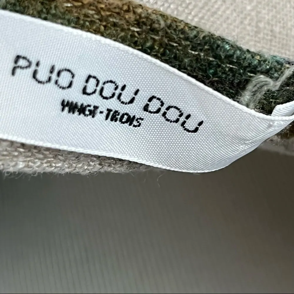 Puo Dou Dou Muted Floral Lagenlook Tunic Top M Tan Size M - Image 6