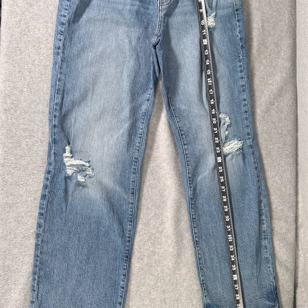 a.n.a Jeans Womens Size 6 Light Wash High Rise Straight Leg Distressed - Image 5