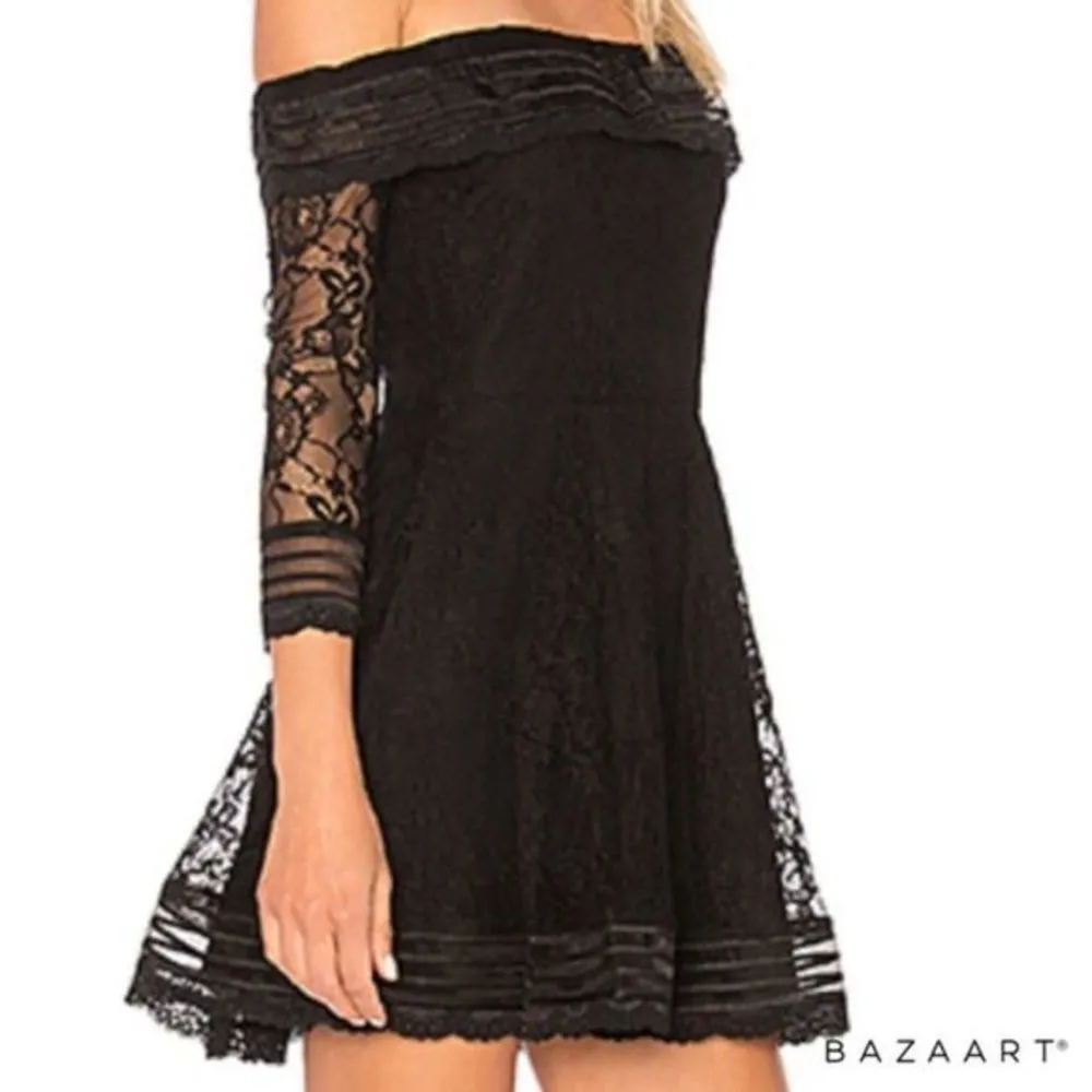 REVOLVE Lovers + Friends Night Black Cass Mini Dress Small Lace NWT - Image 2