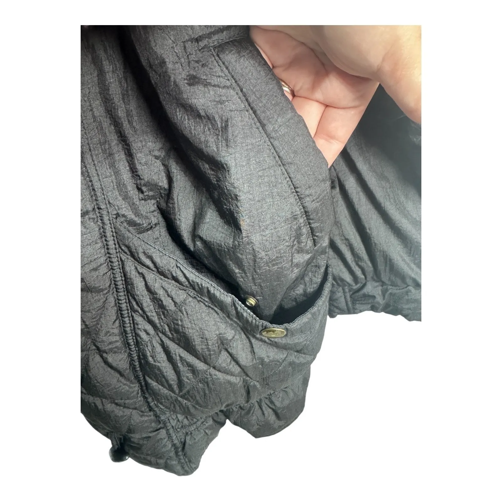 Izzi Vintage 80s 90s Ski Jacket‎ Black Teal Colorblock Retro Snowboard Coat Med - Image 3