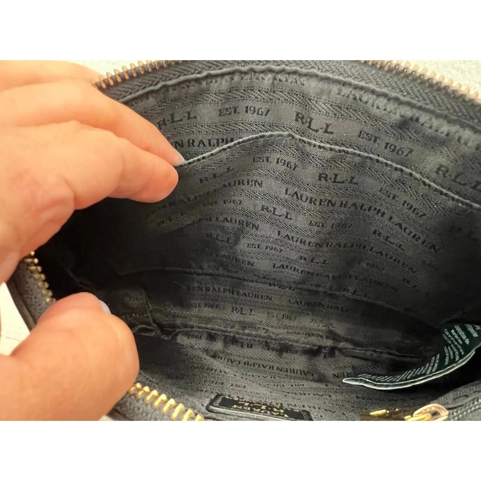 Lauren Ralph Lauren Tasmine Crossbody Bag‎ Black • Gold Hardware - Image 9