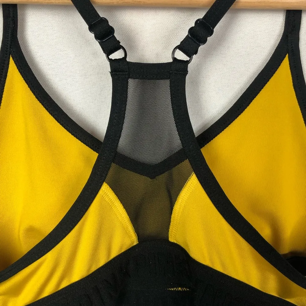 PINK Victoria's Secret Yellow & Black Ultimate Lightly Lined Sports Bra XS - Image 38