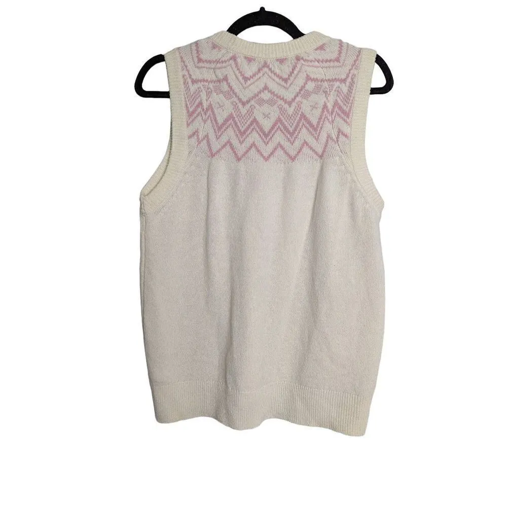 ATM Anthony Thomas melillo fair isle wool vest Small Pink - Image 6