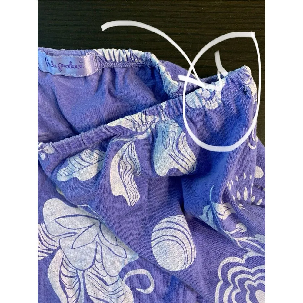 Fresh Produce Skirt Women's Small Cotton Pull On Purple Floral FLAWS HOLE STAIN - Image 4