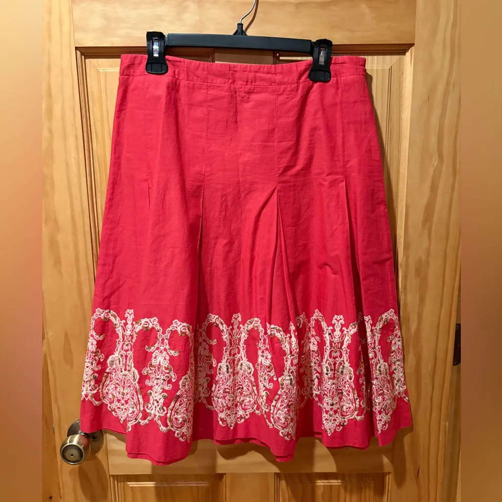 Vintage Tommy Hilfiger knee-length pleated skirt with sequins size 8 - Image 2