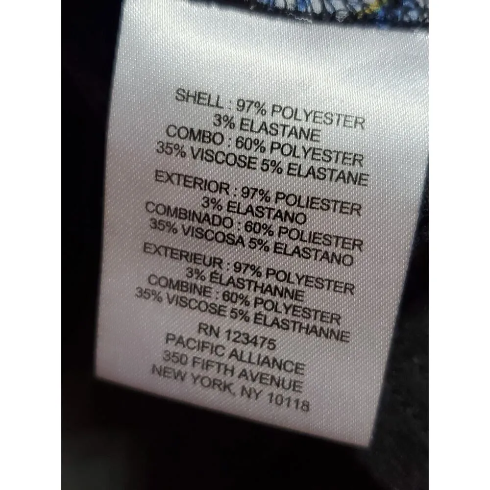 Jones New York Women Blue Paisley Polyester Round Neck Long Sleeve Top Shirt XL - Image 8