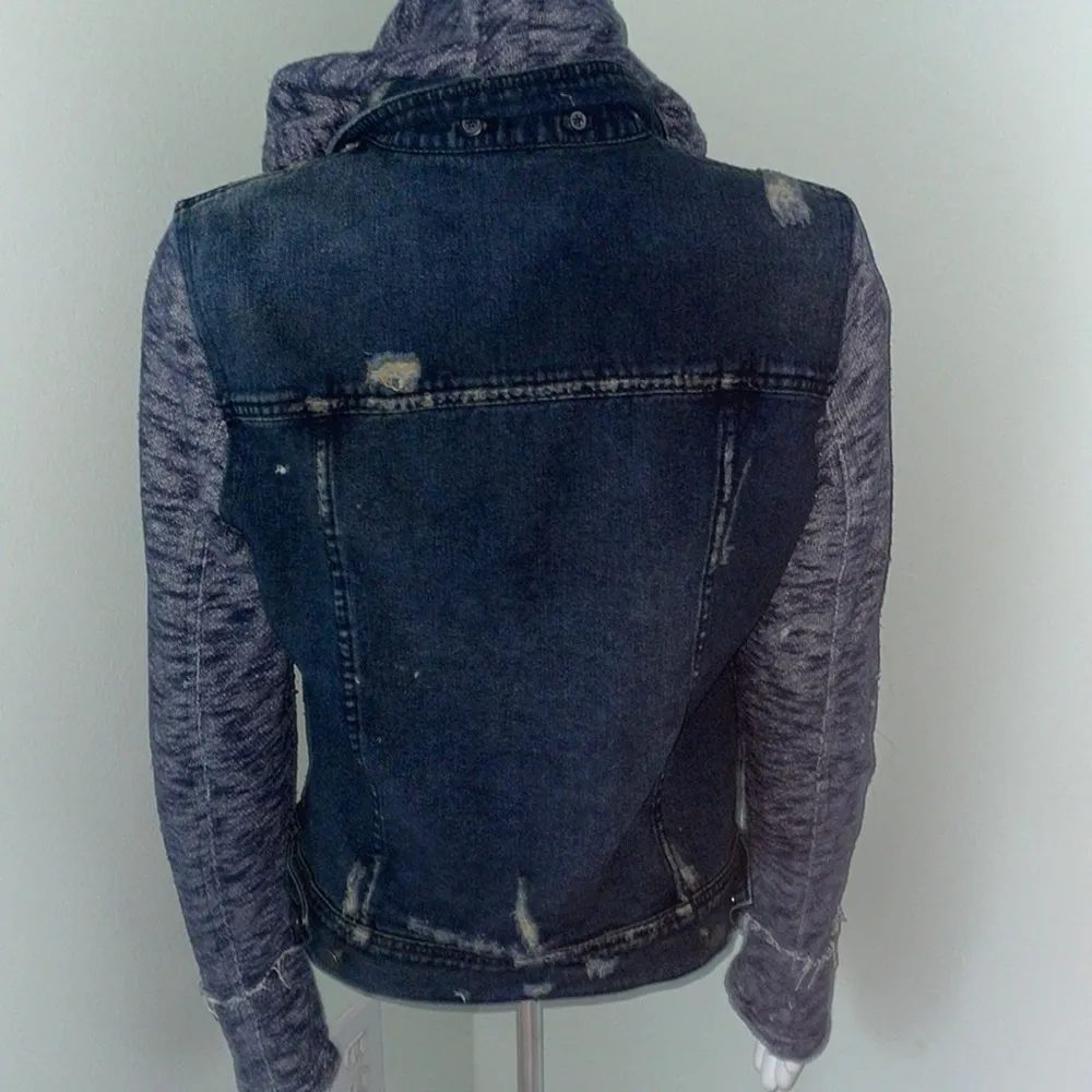 Free People Knit Hooded Jean Jacket - Image 7
