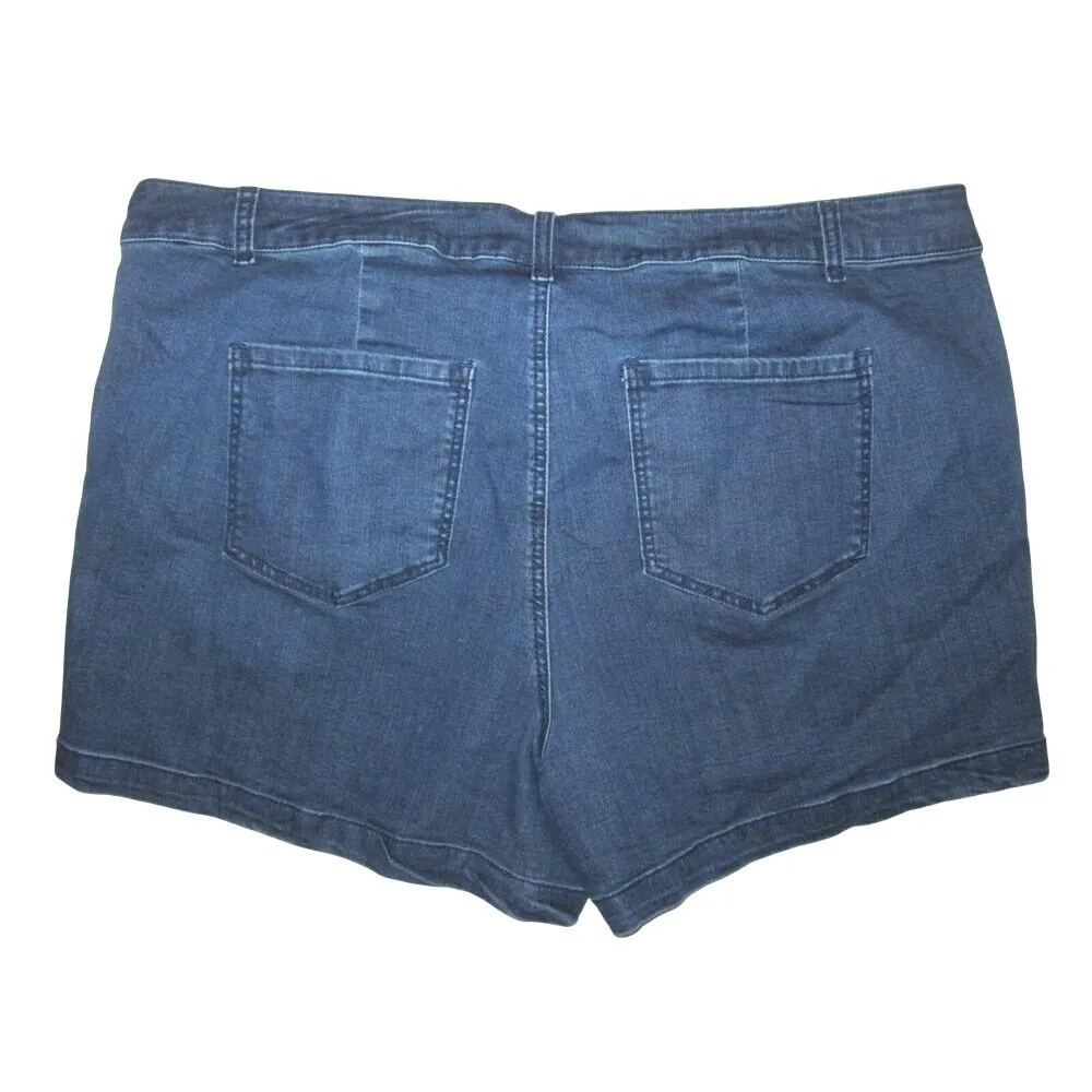 FALLS CREEK NWT Womens PLUS 24 3X SHORTS Dark Denim Wash NEW - Image 4