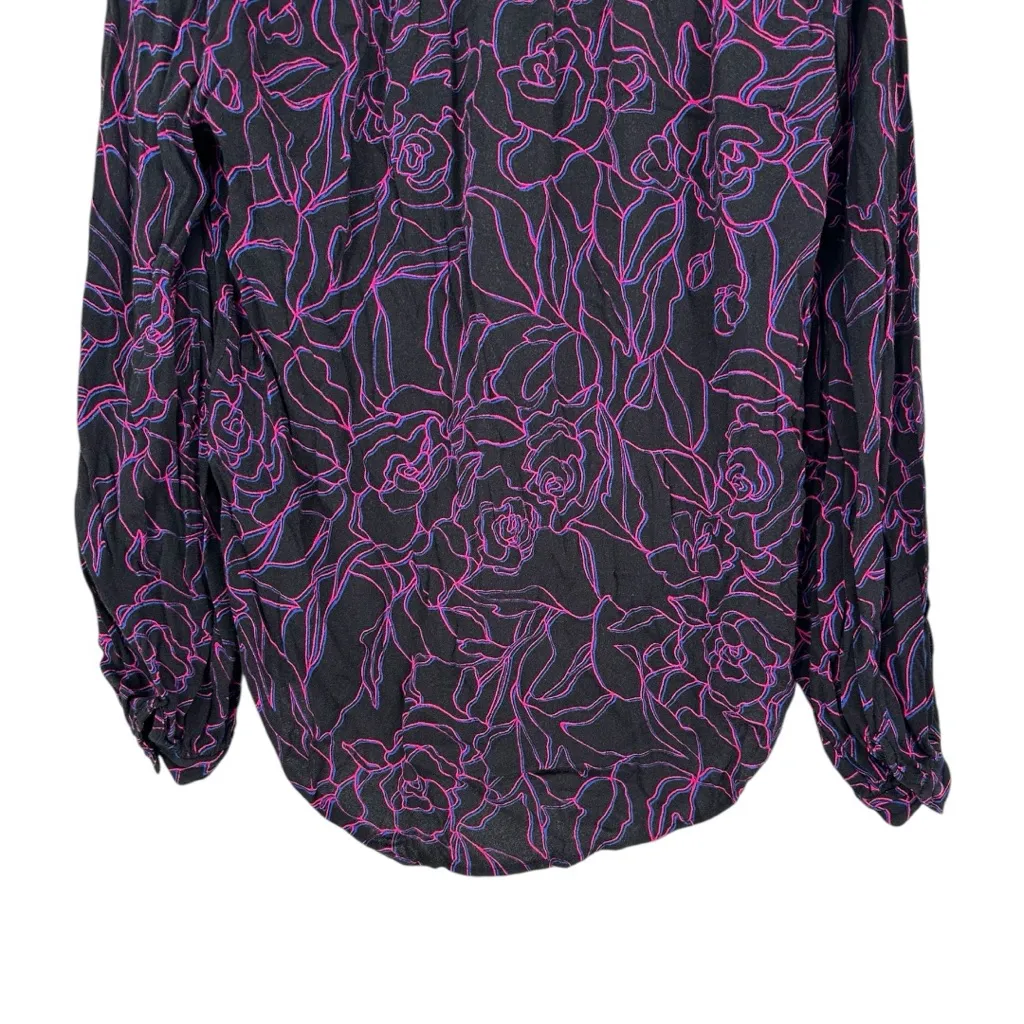 Equipment Cornelia Button Down Blouse size Small Floral Print Long Sleeves - Image 8