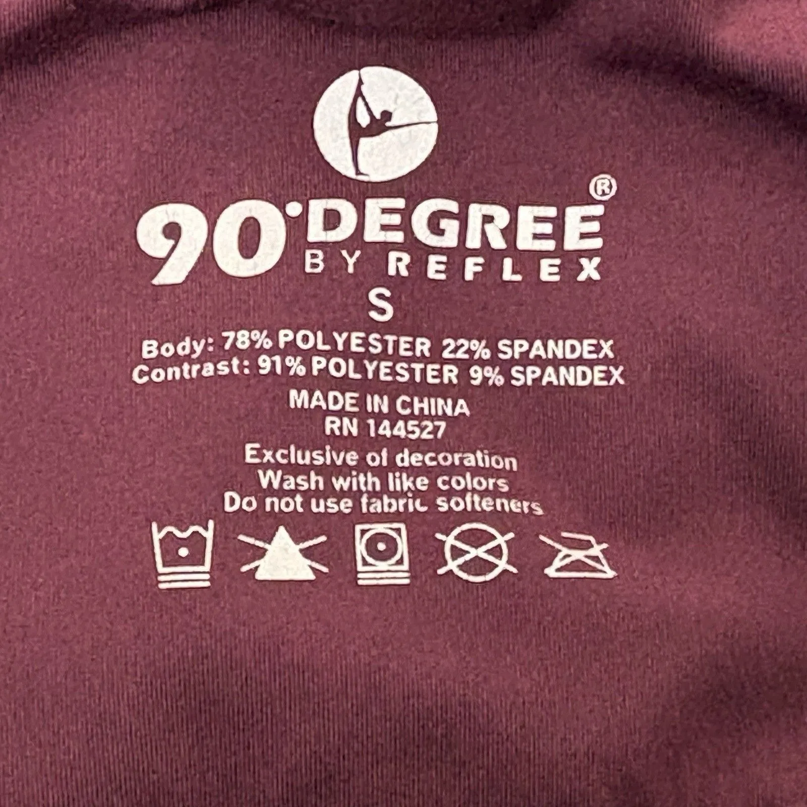 90 Degree by Reflex Athletic Pants Leggings Burgundy S Small Yoga Running Gym - Image 6