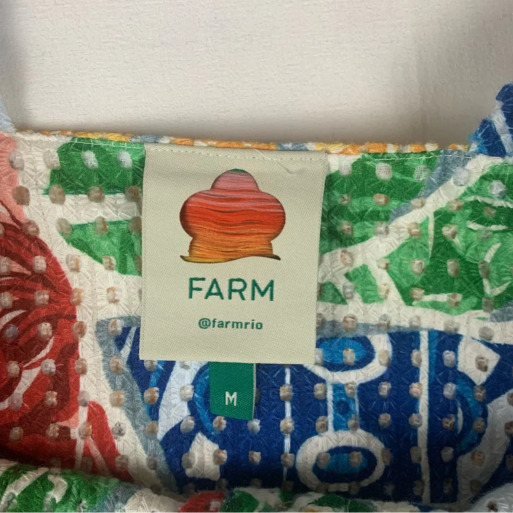 Farm Rio size medium tropical tile mini dress Colorful Patterned - Image 4