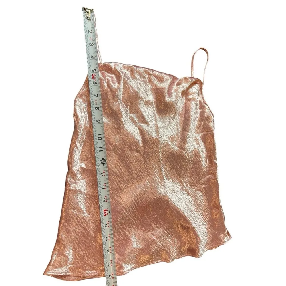 Victoria Secret Y2K 2000s Shiny Pink Cowl Neck Spaghetti Strap Sleeveless Top S - Image 8