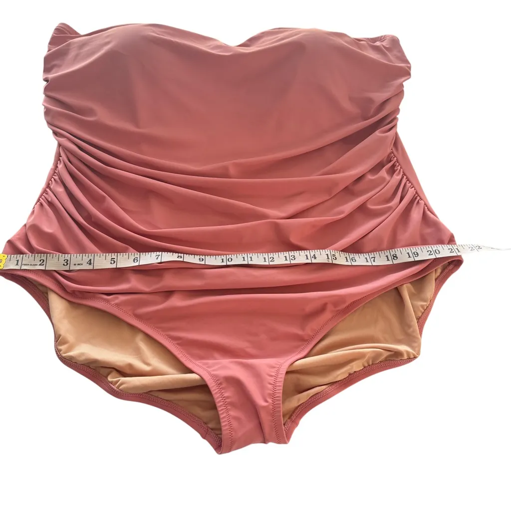 NWT J Crew Ruched Bandeau Swimsuit Plus‎ Size 24 Low Cut Strapless 3X Vacation - Image 14