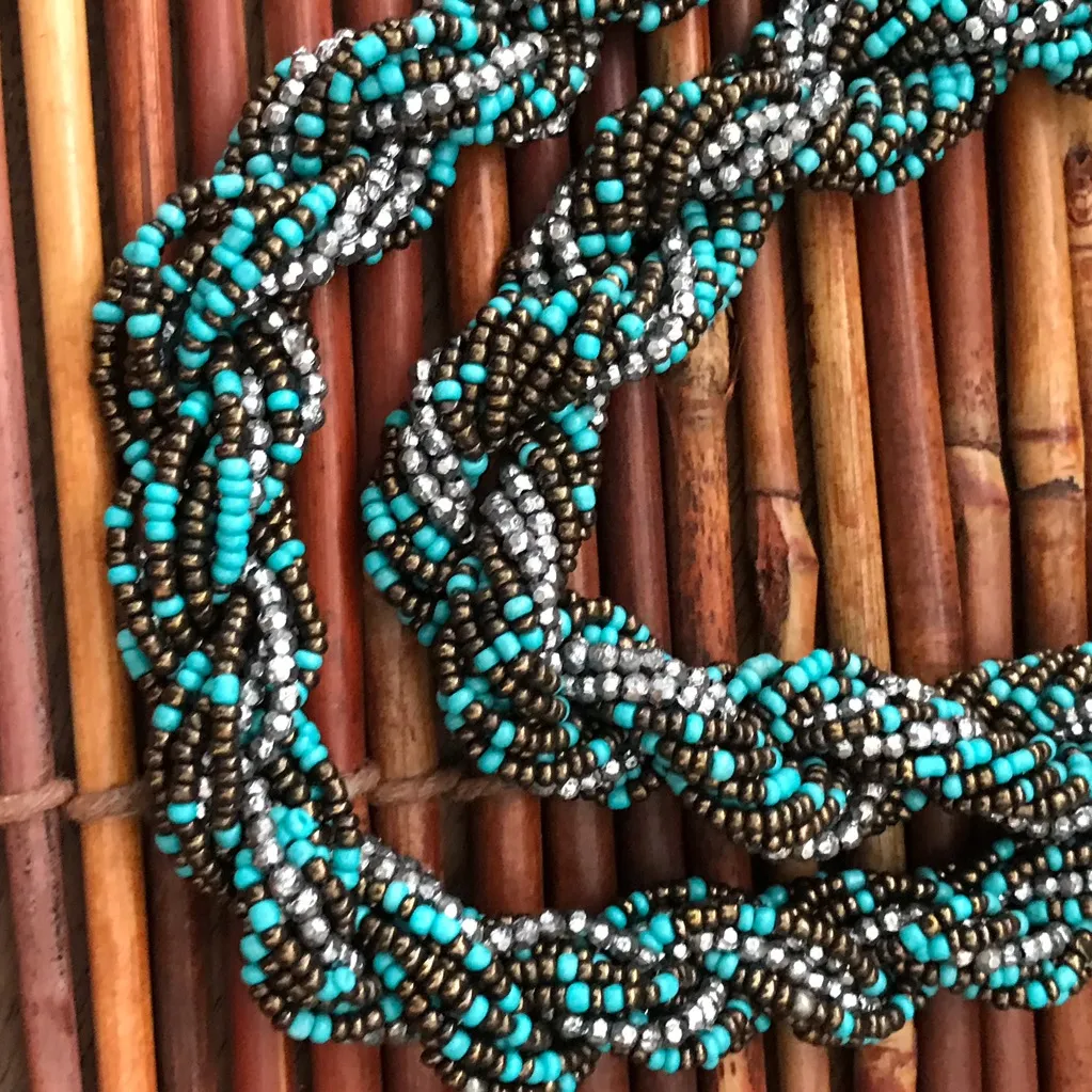 Chico's Multi Strand Seed Bead Choker Necklace - Image 5