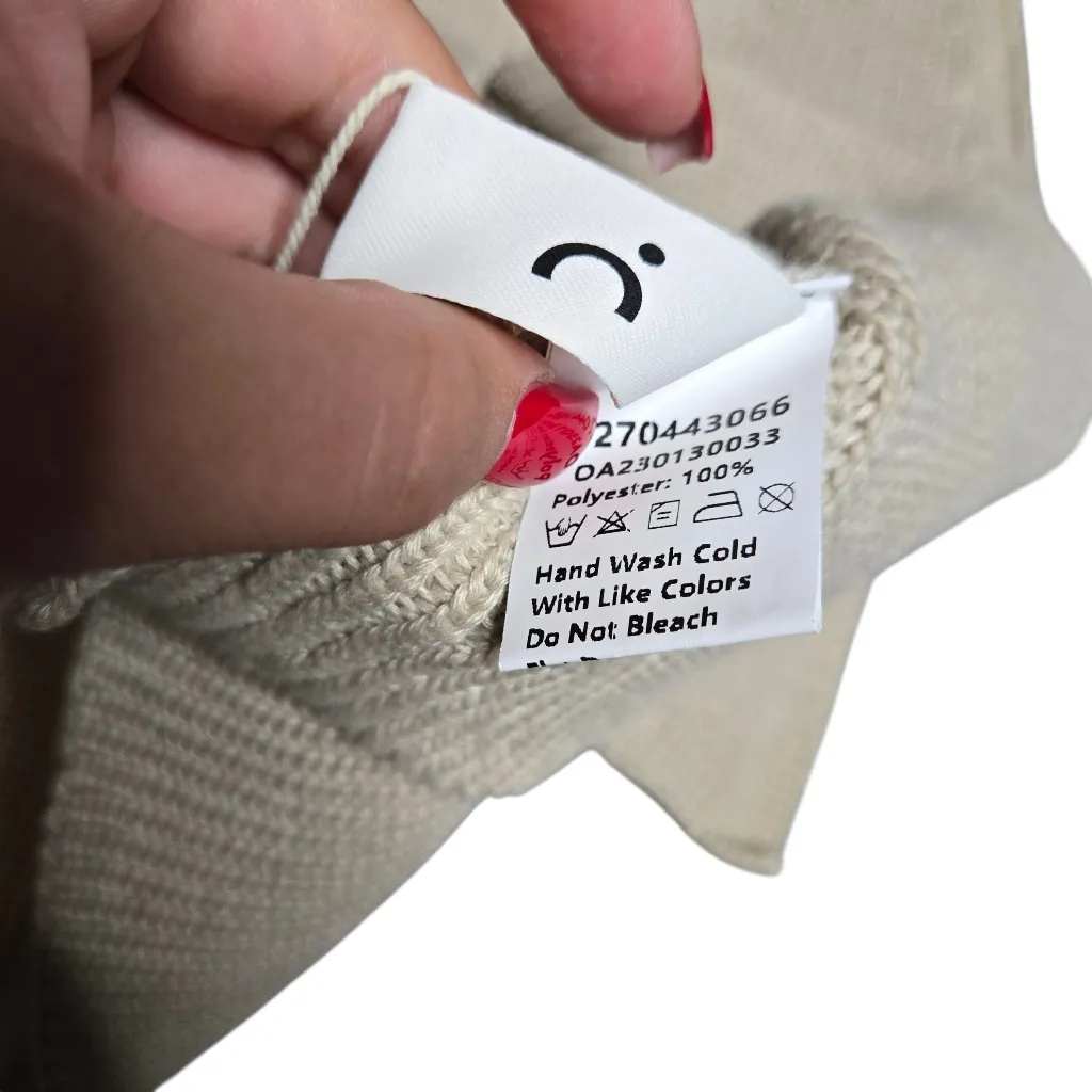 Commense Classic Hook & Eye Knit Vest Khaki Tan Size XS - Image 4