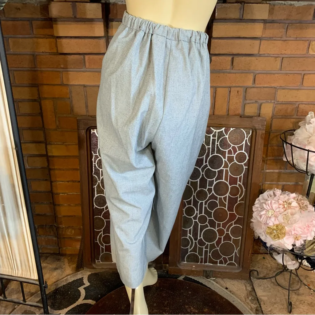 SAG HARBOR STRETCH WOMAN GRAY GRID PATTERN CROPPED PANTS (24W) - Image 5