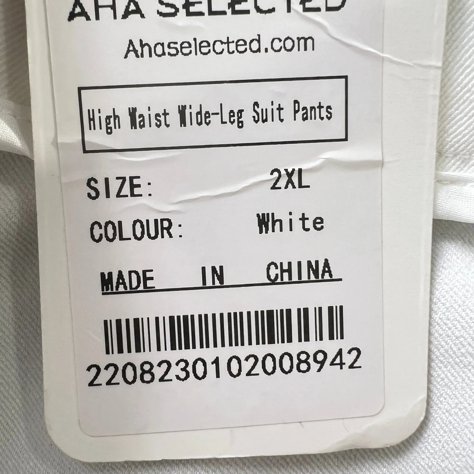 AHA Selected High Waist Wide Leg Pants 2XL Women White Minimal Workwear Size XXL - Image 5