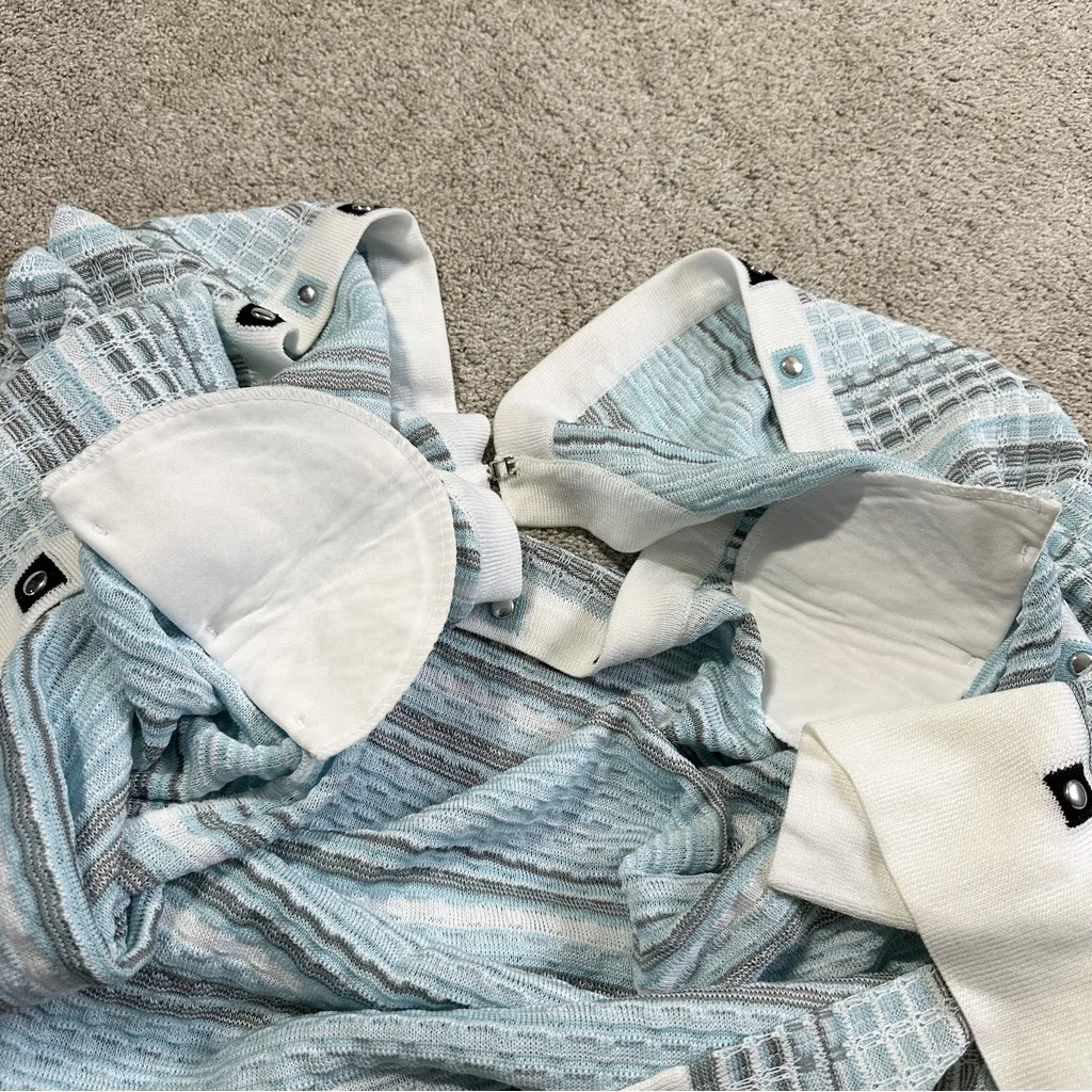 Ming Wang Women’s Knit Cardigan Sweater 7/8 Sleeve Preppy in Stripe Blue 1X - Image 8