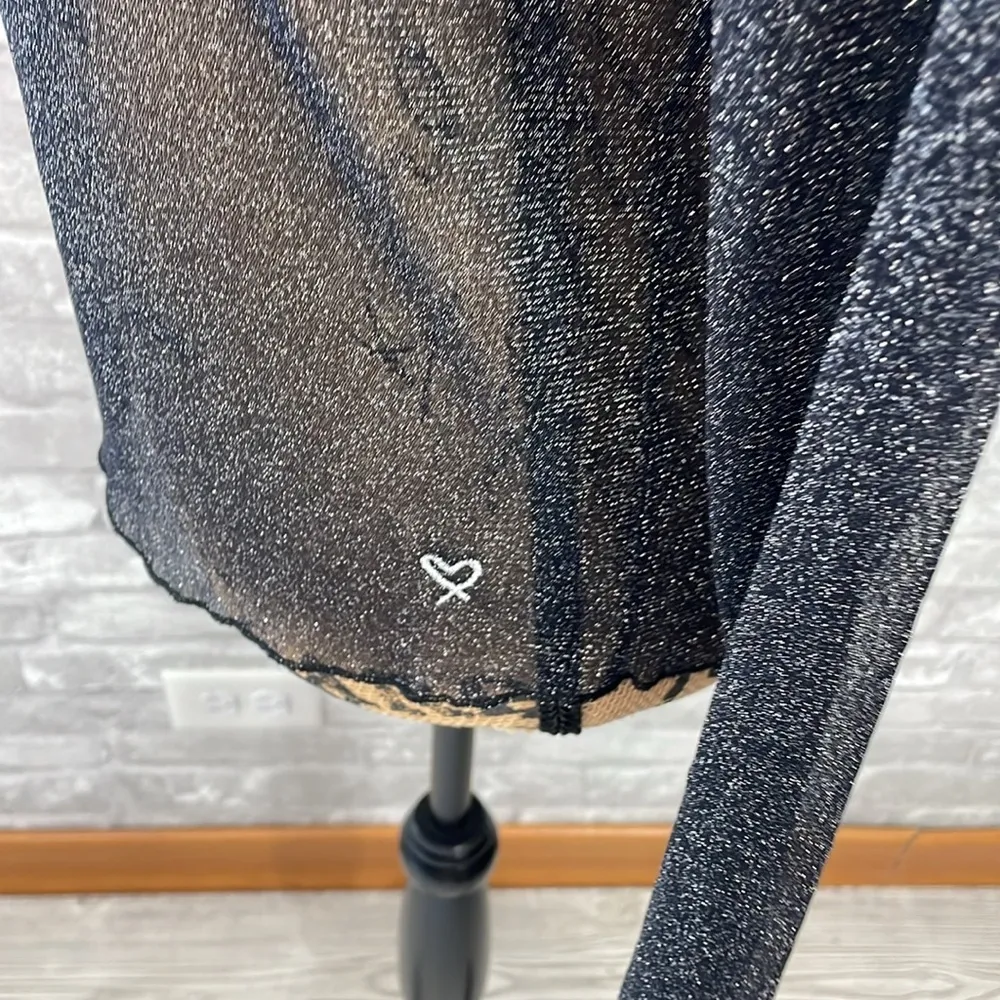 Victoria Secrets Mesh Sparkle Long Sleeve Top - Image 2