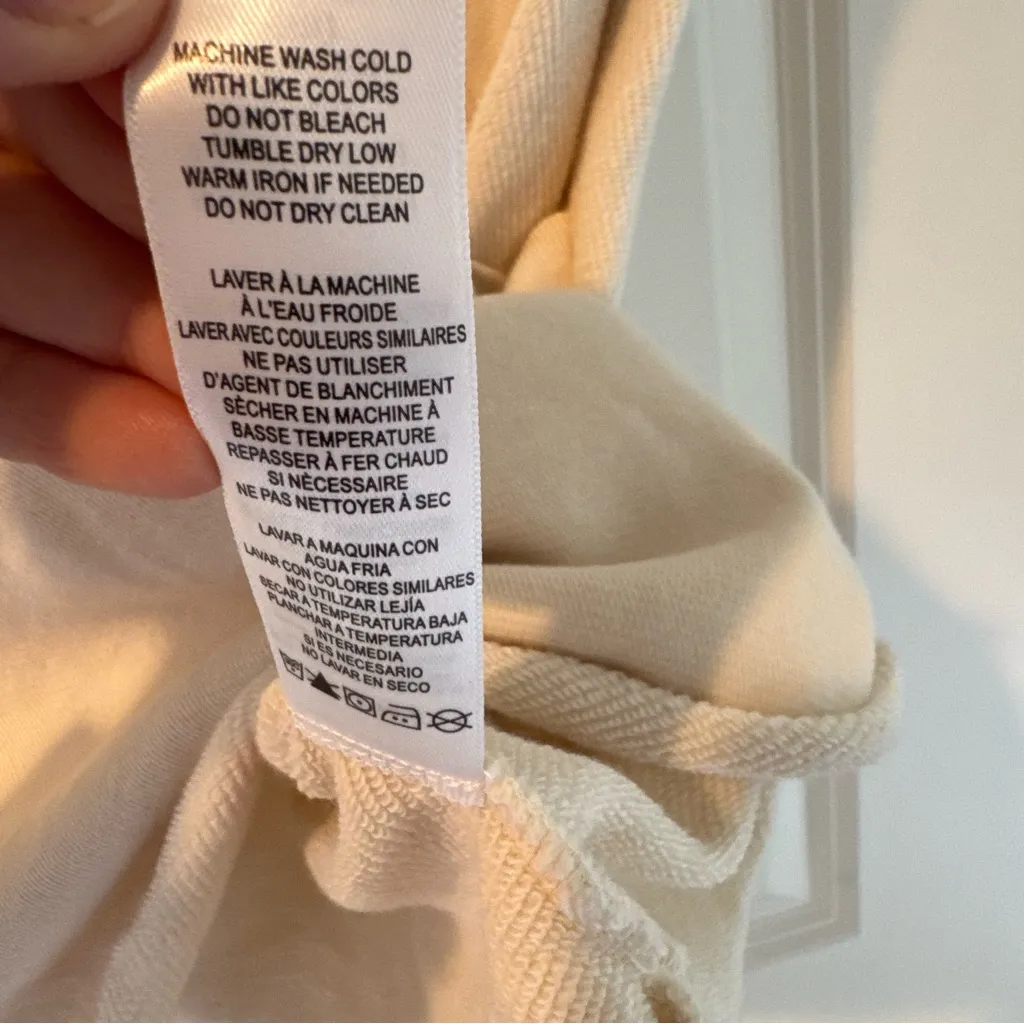 Frame Rolled Up Sweatshirt Pima Cotton Bone Cream Cropped Fit | M - Image 5