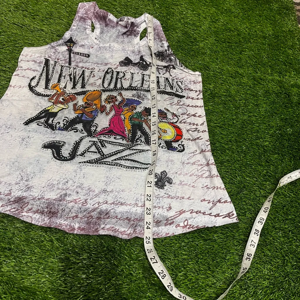 Max & Co. White and Purple New Orleans Jazz Muscle Tee Small Size M - Image 6