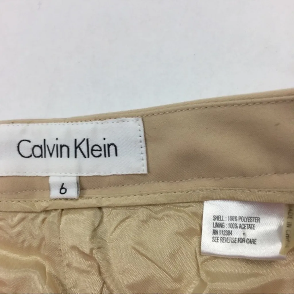 Calvin Klein Tan Straight Leg Dress Pant Contemporary Size 6 - Image 6
