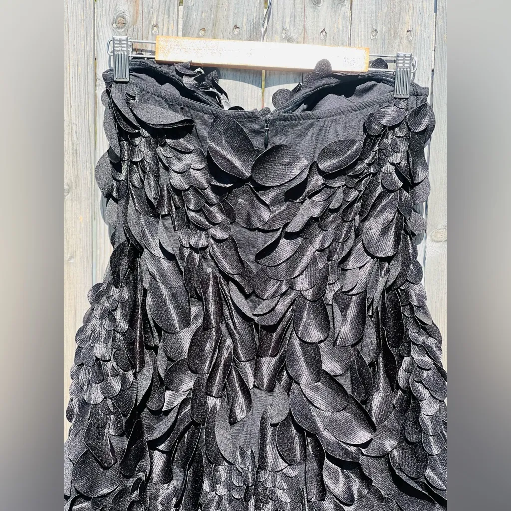 ASOS LUXE 3D floral ruffle bandeau mini dress with embellished drop pearls NWT - Image 11