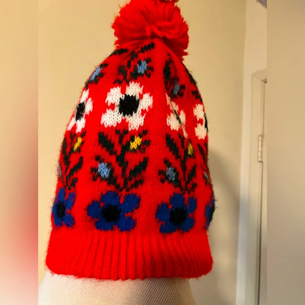 Vintage retro 80s colorful knit winter hat. - Image 7