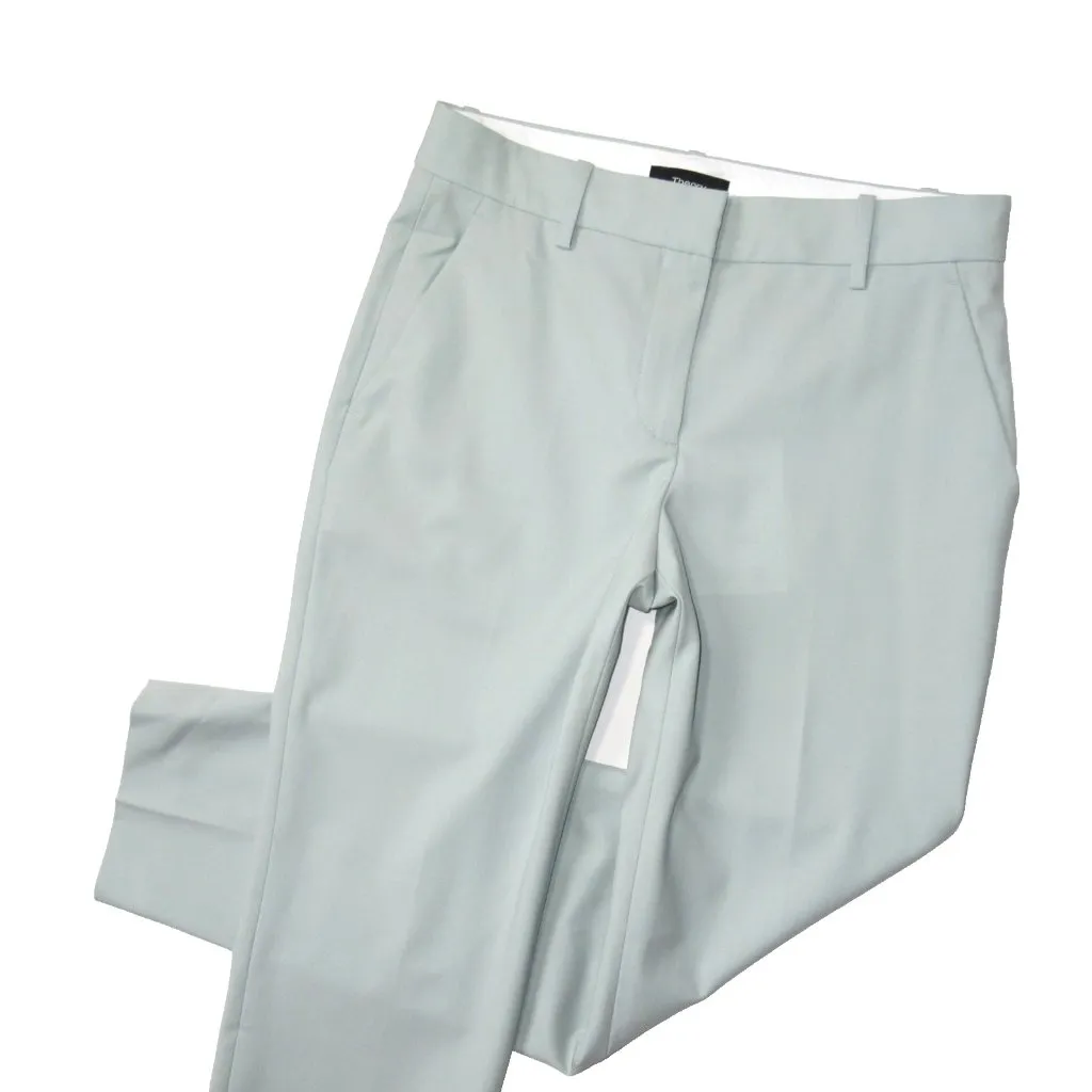 NWT Theory Treeca in Opal Green Traceable Stretch Wool Ankle Pants 00 - Image 2