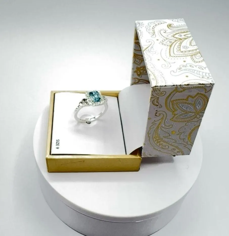 Charter Club Jewelry Ring Blue and Rhinestones Silver tone Size 9 - Image 4