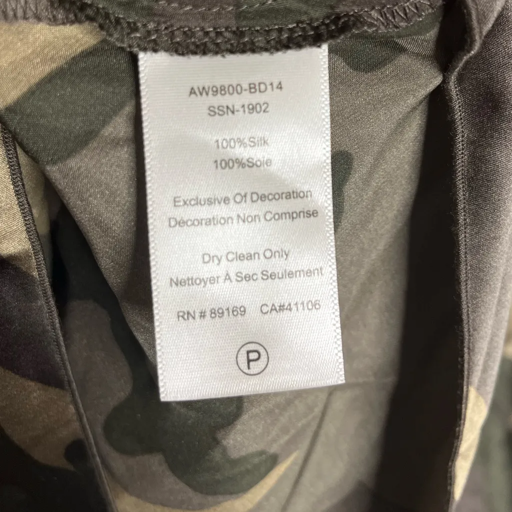 ATM Camo 100% silk midi skirt size L Green Size L - Image 6