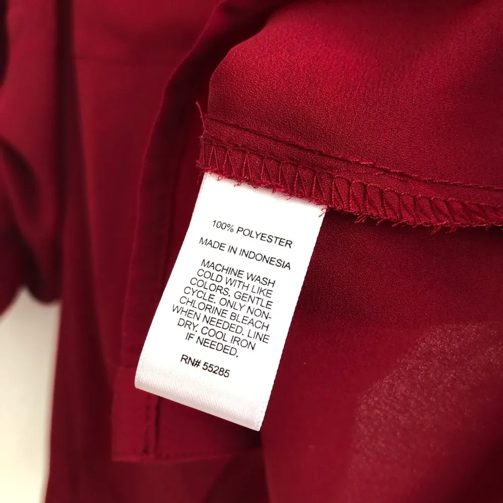 Express Portofino Office Work Blouse Shirt Small Red - Image 4