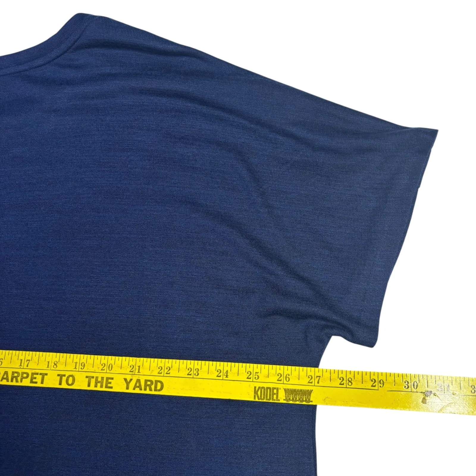 Dressbarn Womens Blue Short Sleeve Button Shoulder Top 3X - Image 7