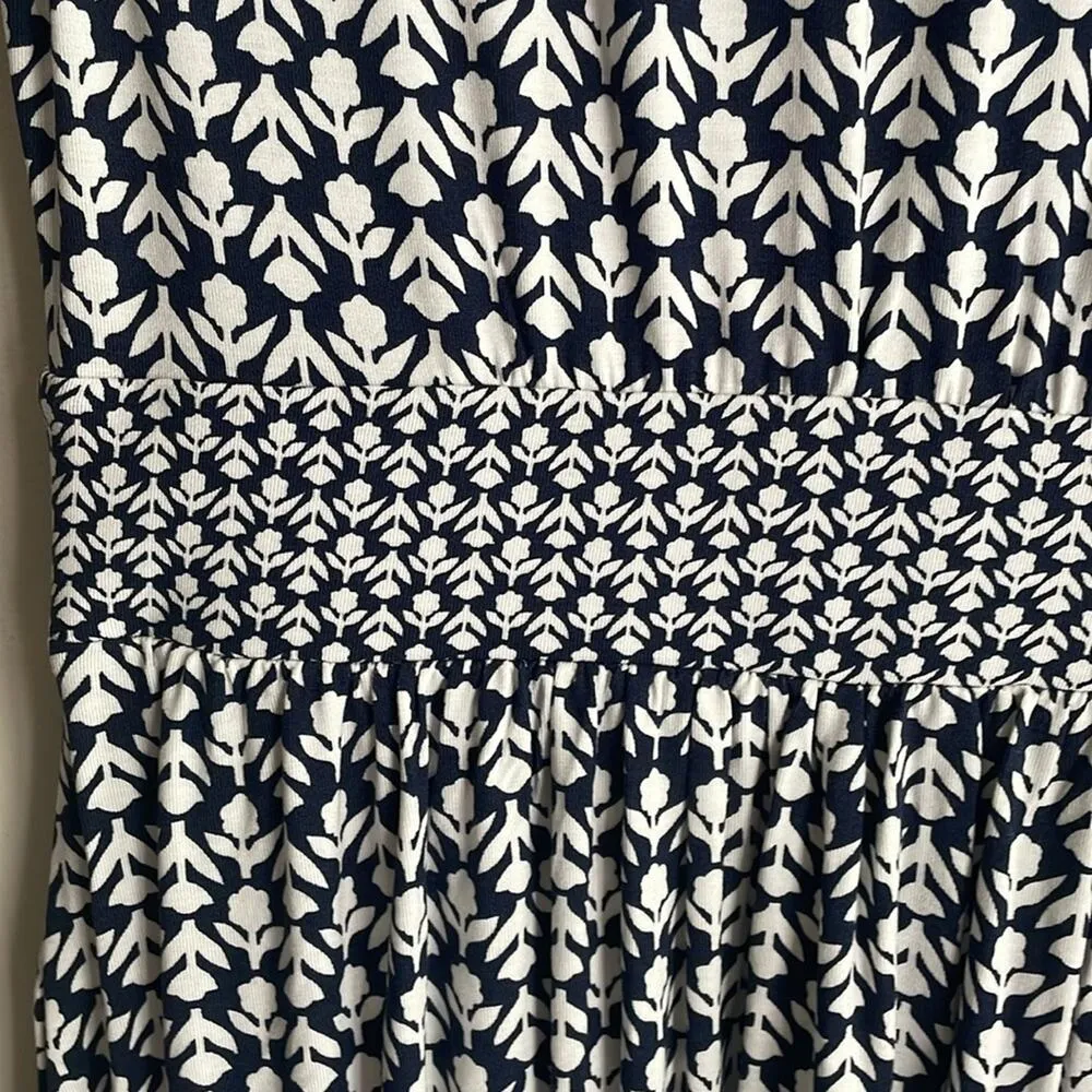 Boden Waist Detail Sleeveless Midi Dress In French Navy Tulip Pop Blue Size 6 - Image 10