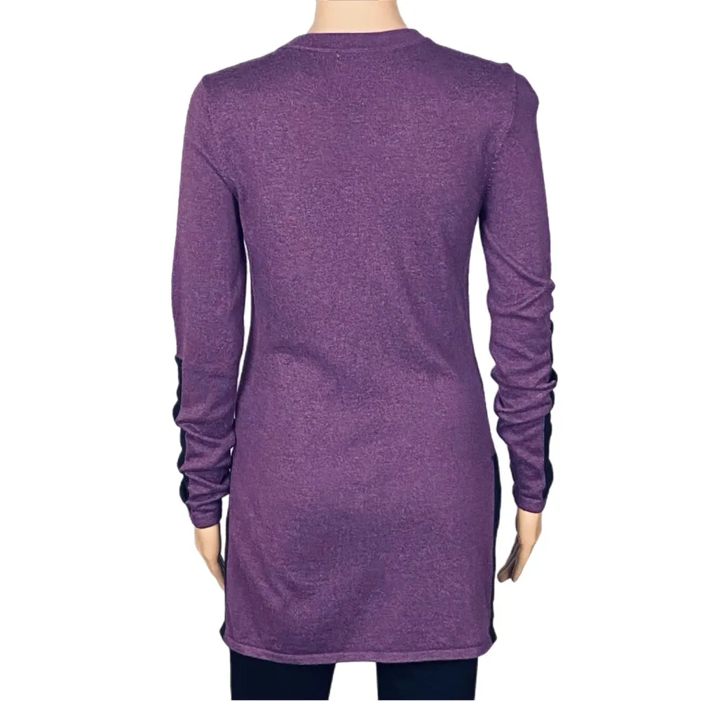 SMARTWOOL purple and black Shadow Pine Tunic sweater Sangria Heather size XS EUC - Image 10